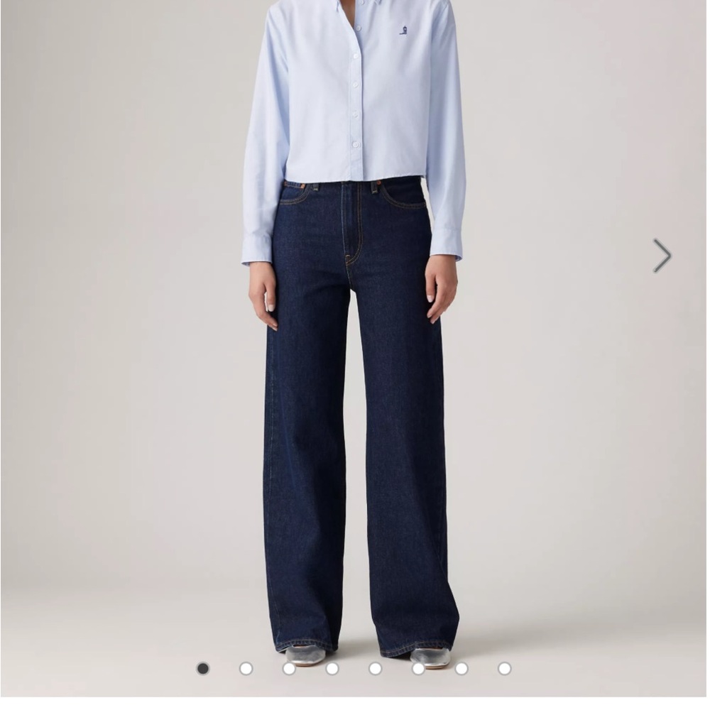 LEVIS Dark Wash Ribcage Wideleg